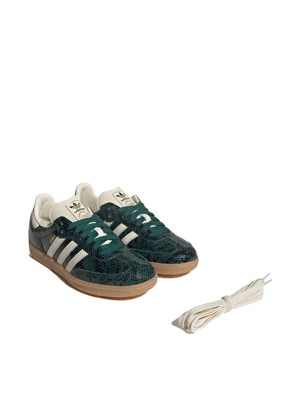 ADIDAS ORIGINALS Samba OG Sneaker in Cream White & Collegiate Green